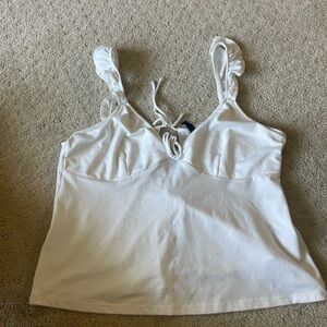 H&M White Camisole with Ruffled Straps